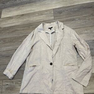 Anthropologie DREW Linen Beige Blazer